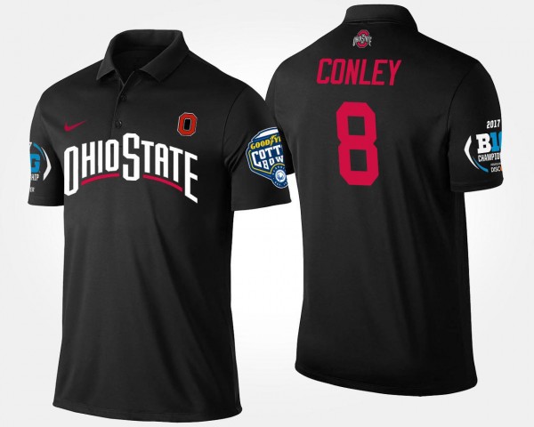 Ohio State Buckeyes Gareon Conley Men's #8 Big Ten Conference Cotton Bowl Bowl Game Black College Football Polo 2404XDOH4